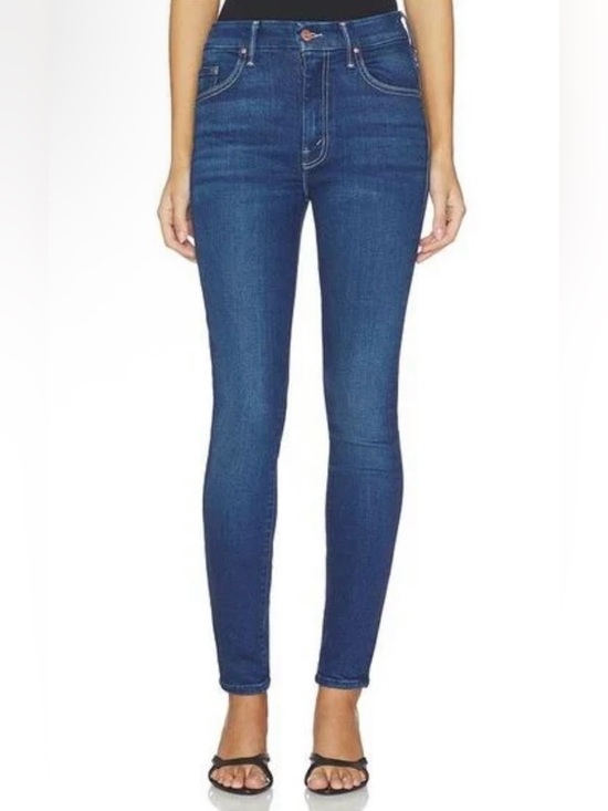 MOTHER Denim - MOTHER The Looker Dark Wash Distressed Jeans - Size 26